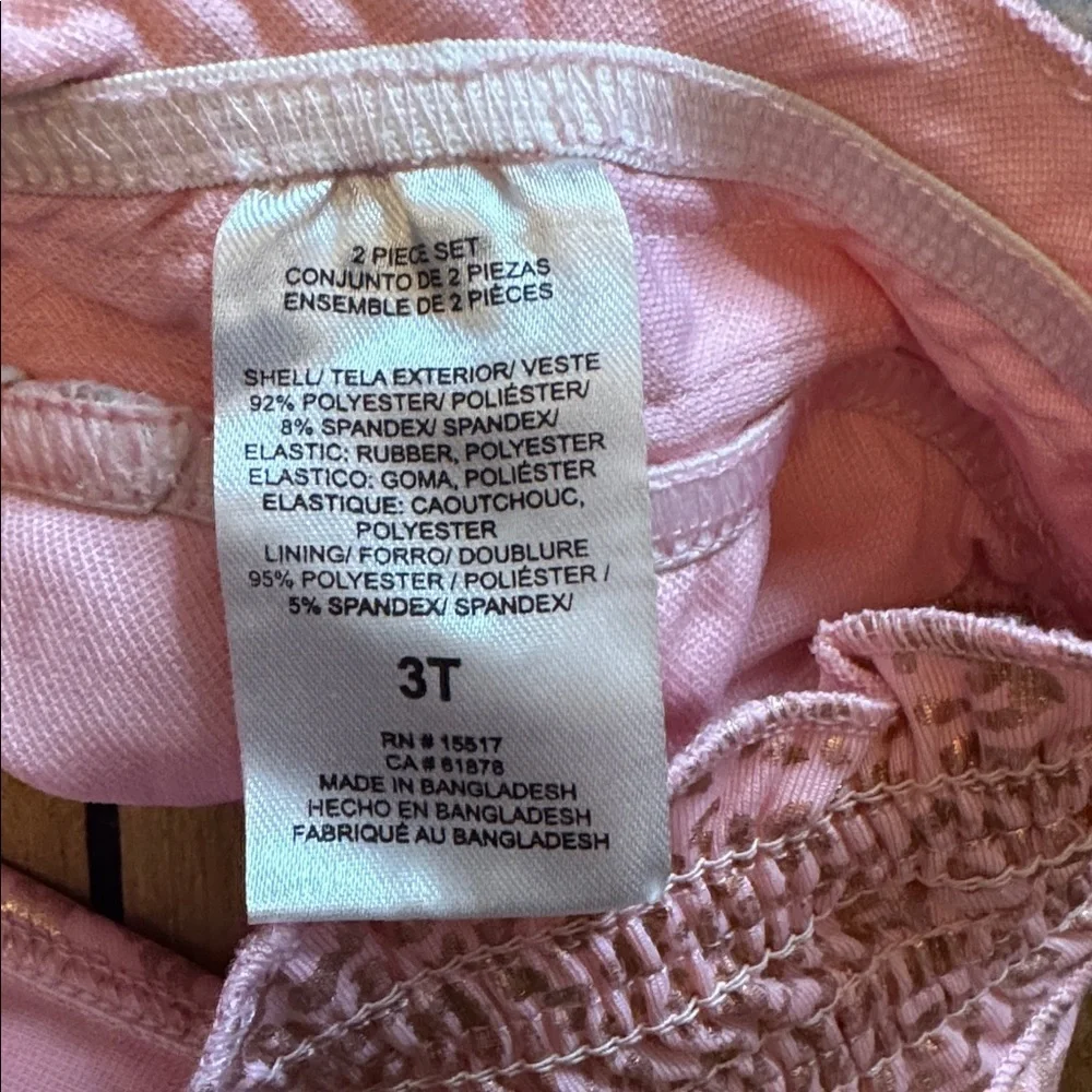 Vince Camuto Pink Smocked Bikini Set 3T leopard gold beach vacation summer